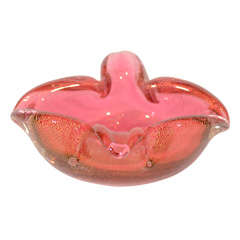 Modernist Murano Glass Lily Ashtray or Bowl by Seguso