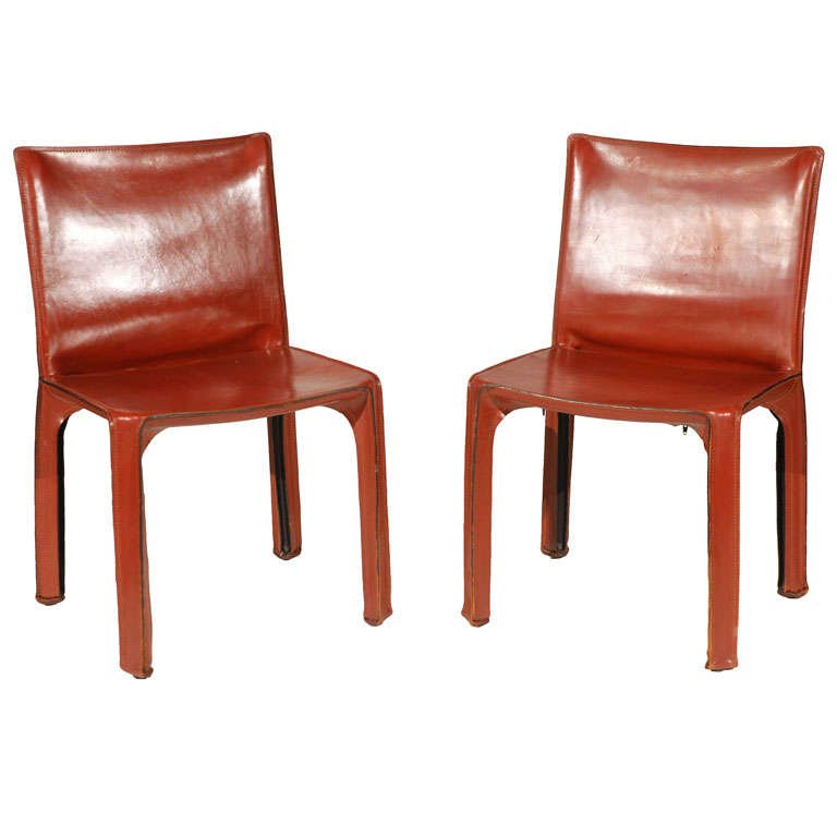 A Pair of 1970s "Cab" side chairs by Mario Bellini for Cassina