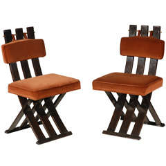 A Set of Six 1960s X-Base Dining Chairs by Harvey Probber 1