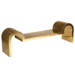 A Low Bench in Solid Brass by Karl Springer