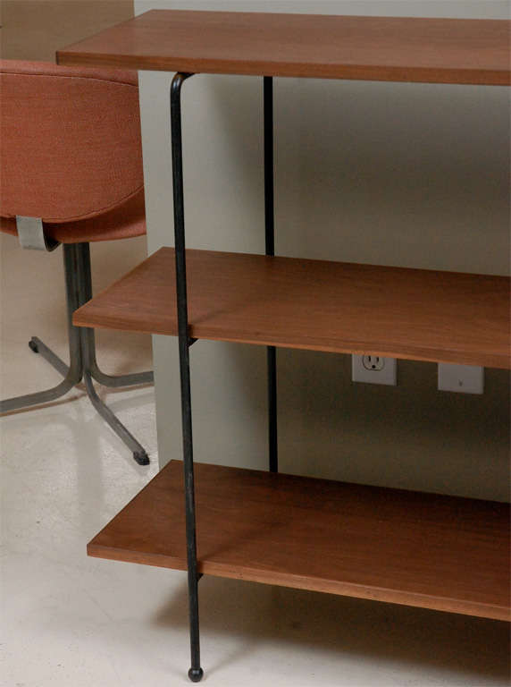 Fantastic simple walnut and iron bookshelf (2 available).