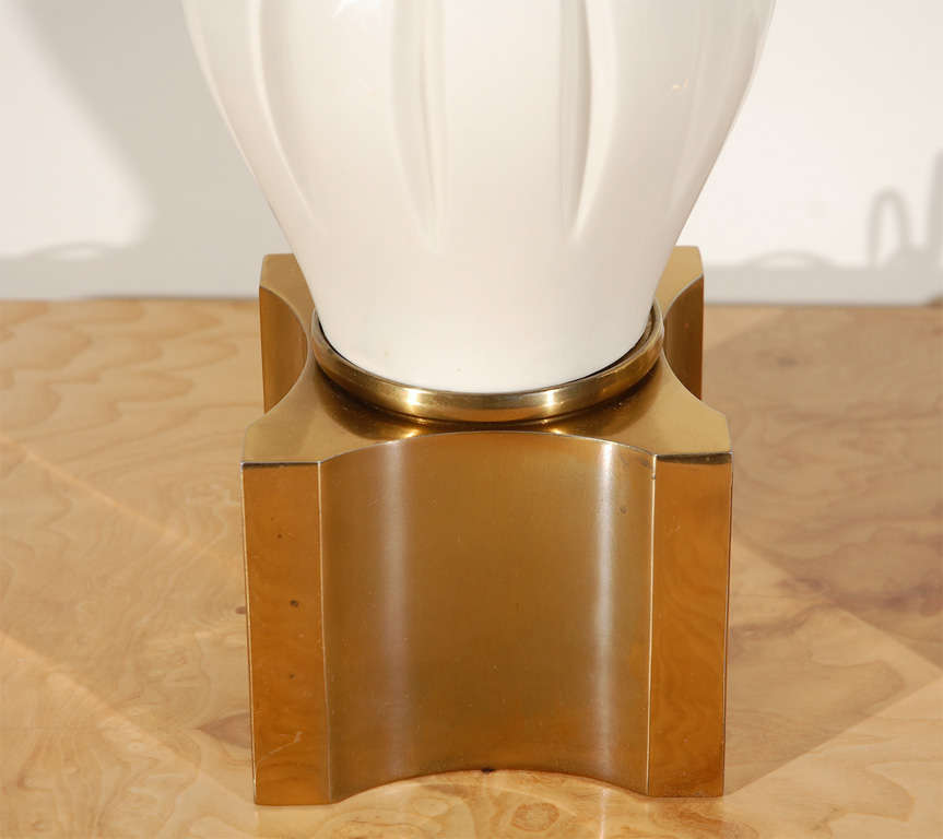 Pair Of Ceramic And Brass Stiffel Lamps