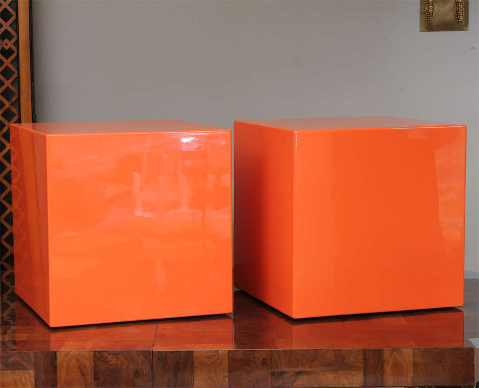 Pair of cube end tables