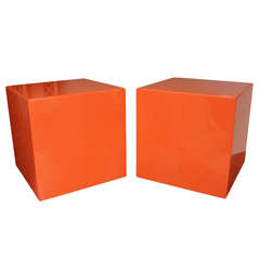 Pair of cube end tables