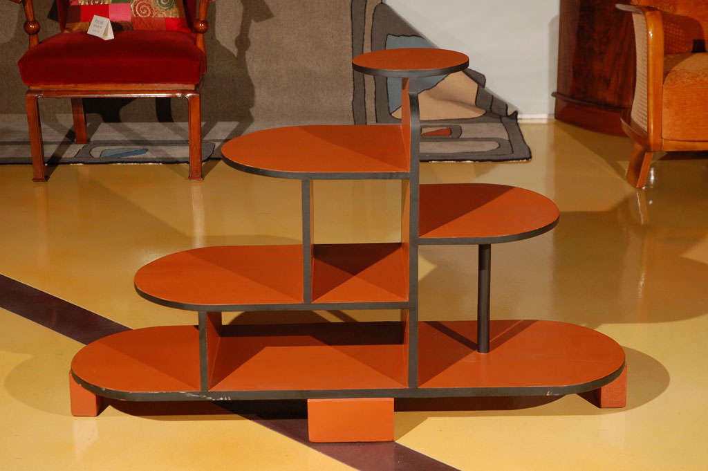 Hungarian modernist painted wood ettagere by Gyula Kaesz.