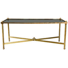Maison Jansen French brass mid-century coffee table, c. 1950 Maison Jansen French brass mid-century coffee table, c. 1950