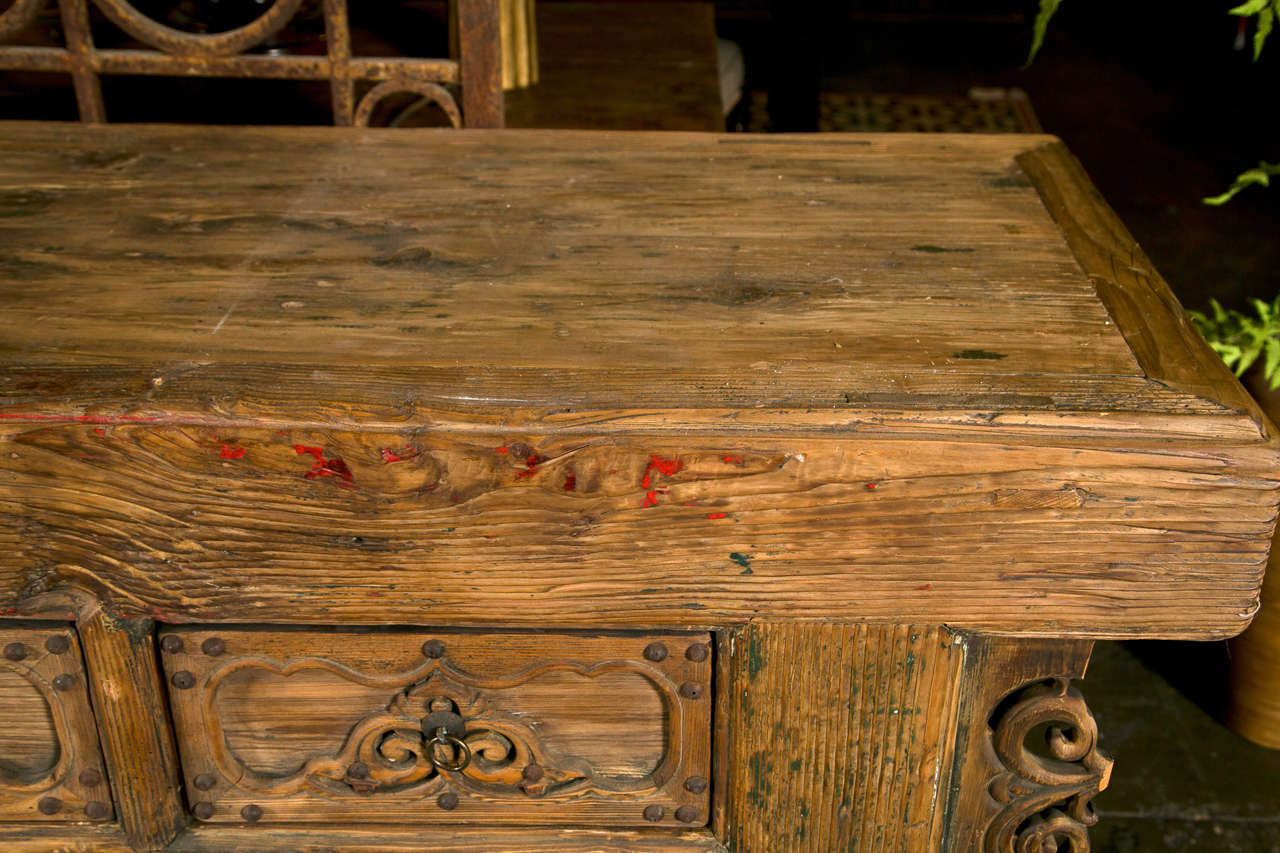 19th Century Chinese elm and pine buffet, c. 1850, Shanxi region