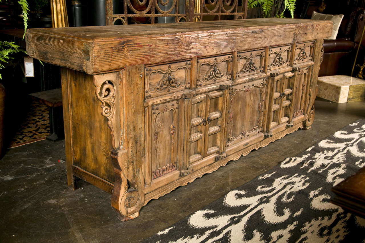 Chinese elm and pine buffet, c. 1850, Shanxi region 2