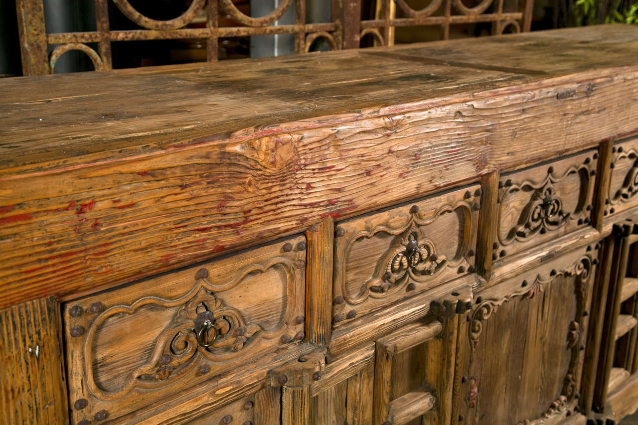 Chinese elm and pine buffet, c. 1850, Shanxi region 5