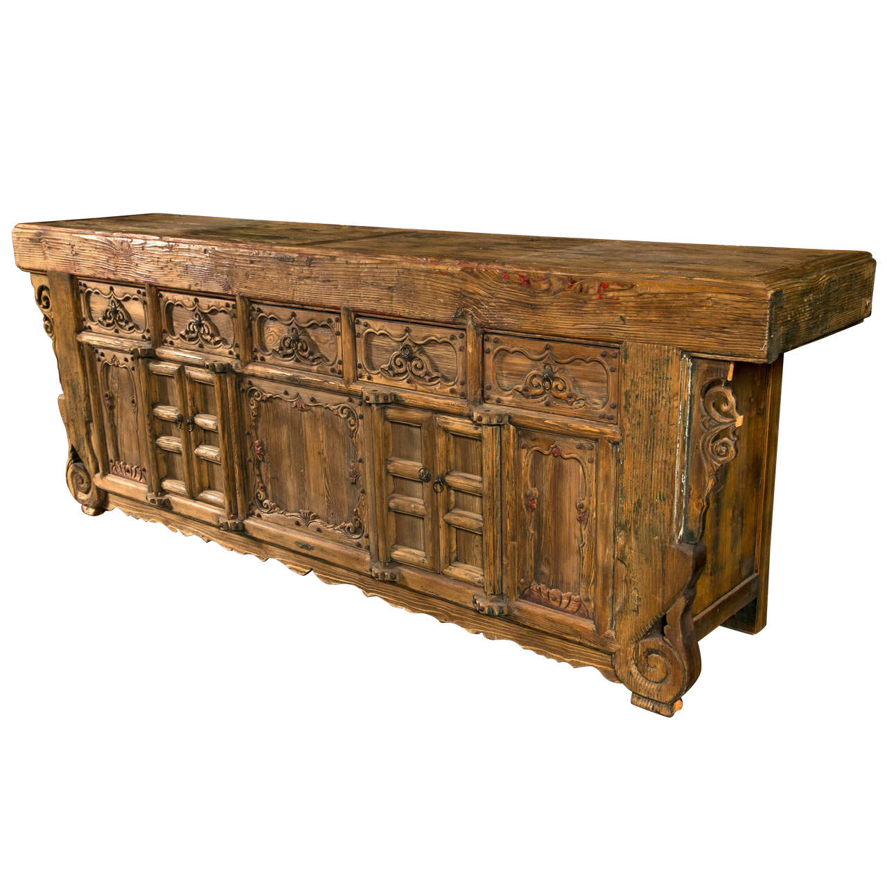 Chinese elm and pine buffet, c. 1850, Shanxi region