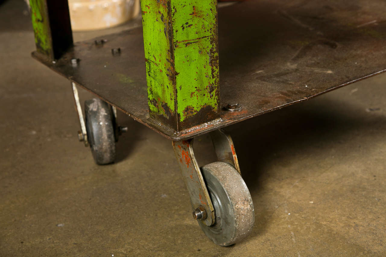 American Industrial painted iron factory cart c. 1920-40