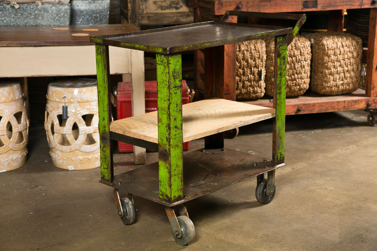 Industrial painted iron factory cart c. 1920-40 2