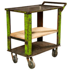 Industrial painted iron factory cart c. 1920-40