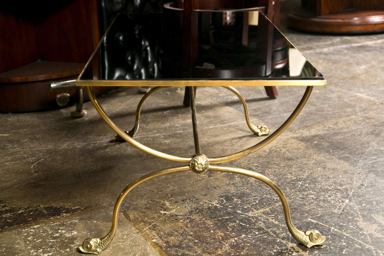 Maison Jansen French brass mid-century coffee table, c. 1950, In Excellent Condition In Norwalk, CT