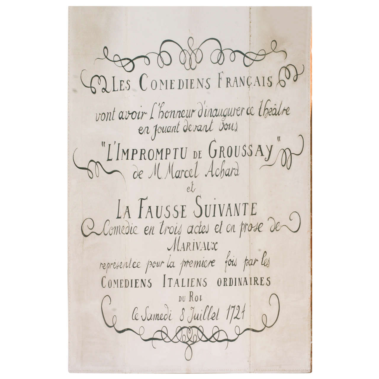 Affiche de pièce de théâtre française du château de Groussay