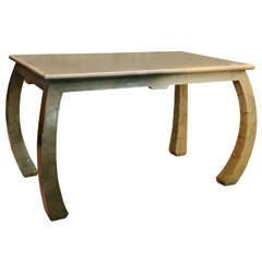1960's Lacquered Goatskin Table In The Manner Of Karl Springer 9