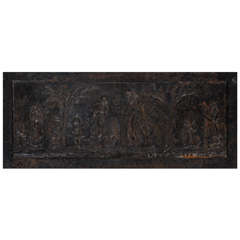 French Cast Iron Garden Scene Plaque