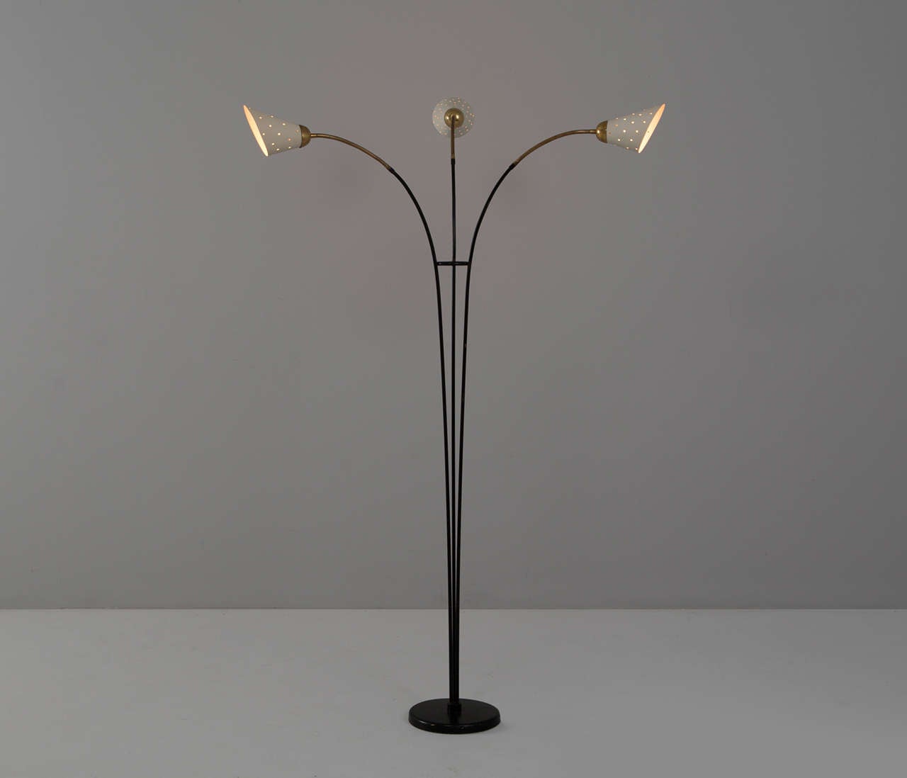 Mid-Century Modern Elegant Adjustable, Italian Floor Lamp with Elegant Brass Details.