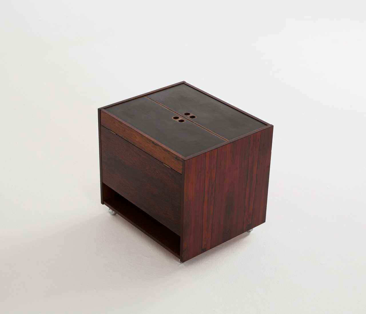 Danish Luxury Cube Shaped Dry Bar in Rosewood