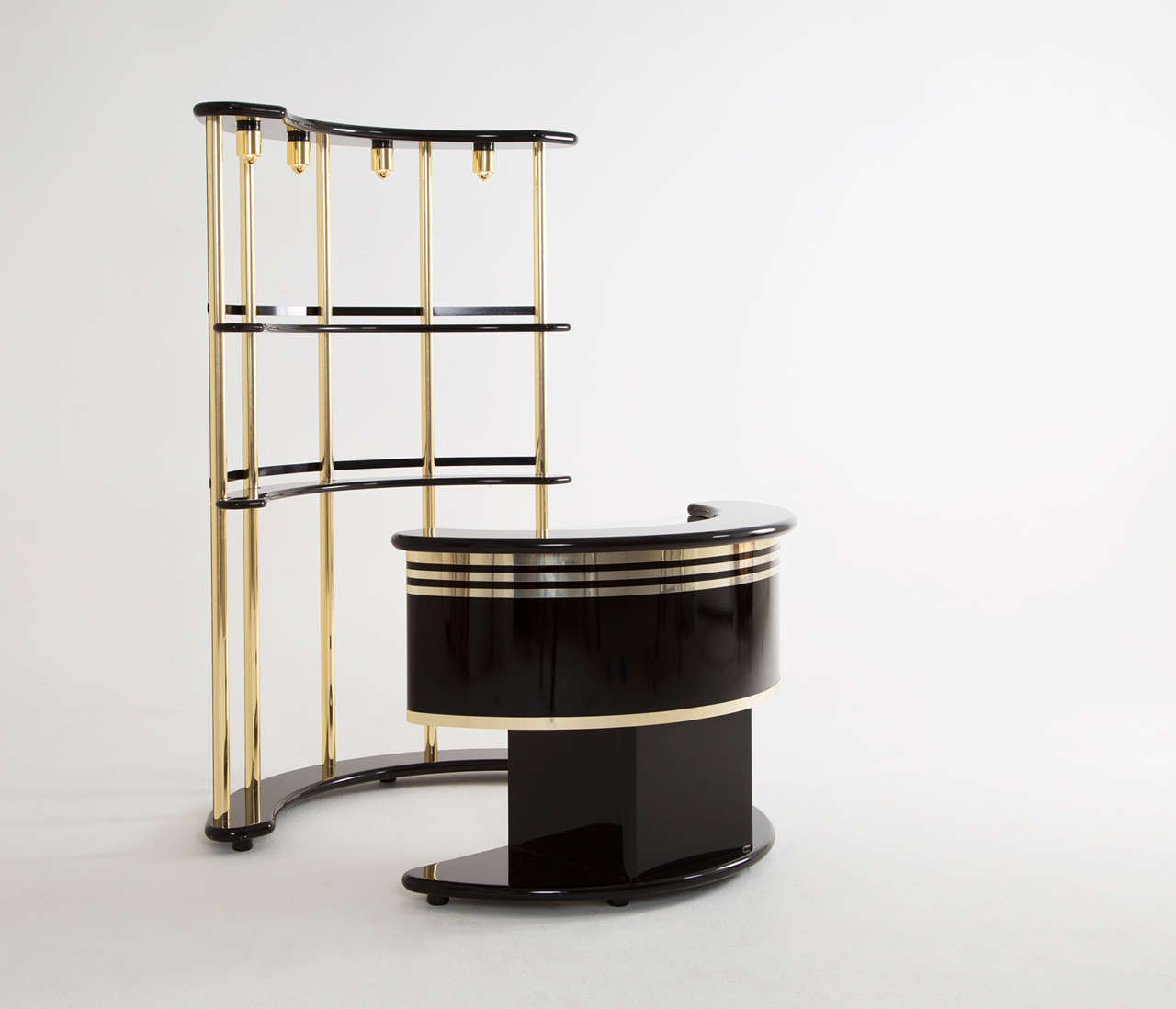 Italian Rare High Gloss Bar and Console by Stilglass Guzzini