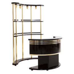 Rare High Gloss Bar and Console by Stilglass Guzzini