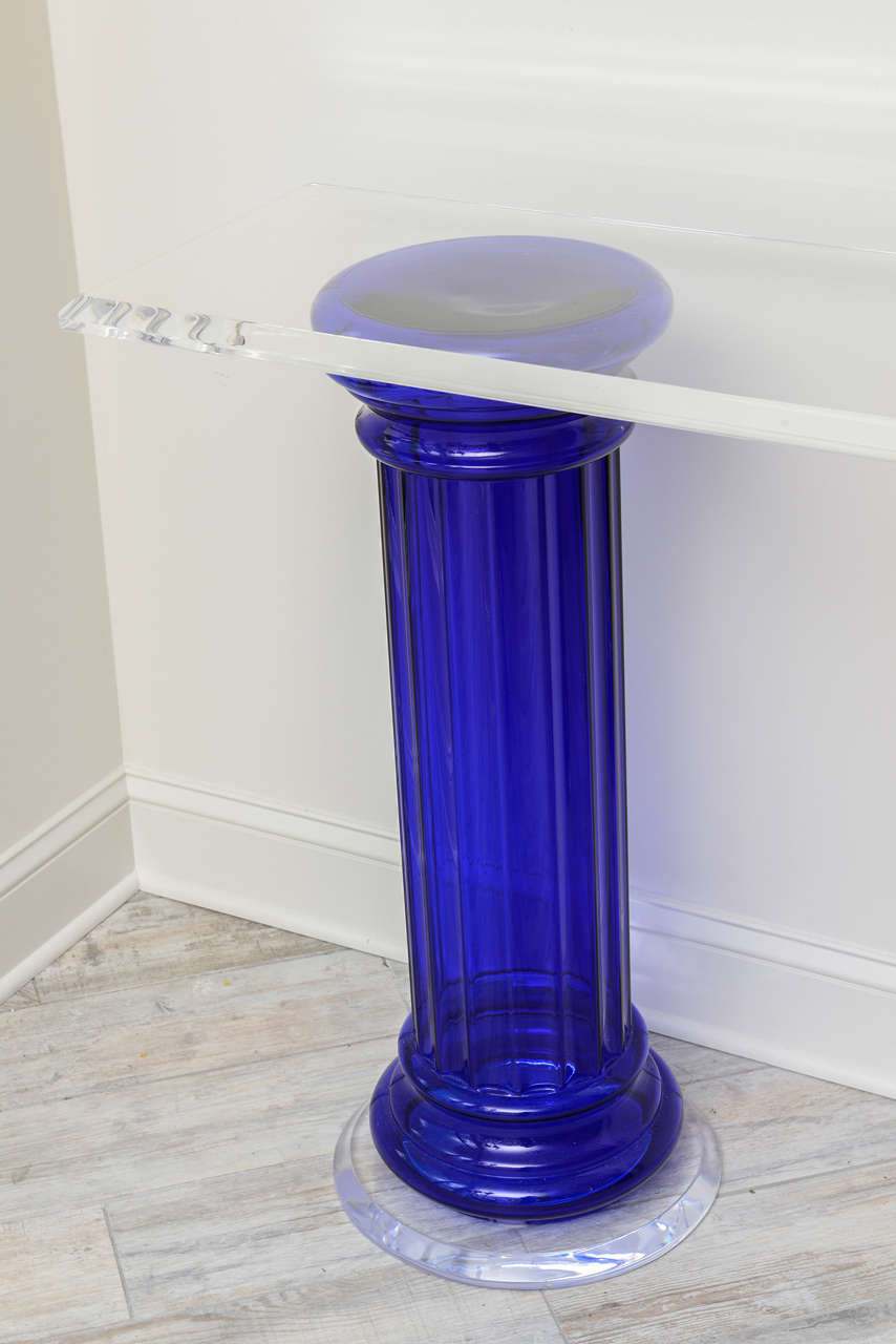 cobalt blue side table