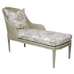 Louis XVI Style French Caned Chaise Lounge 11