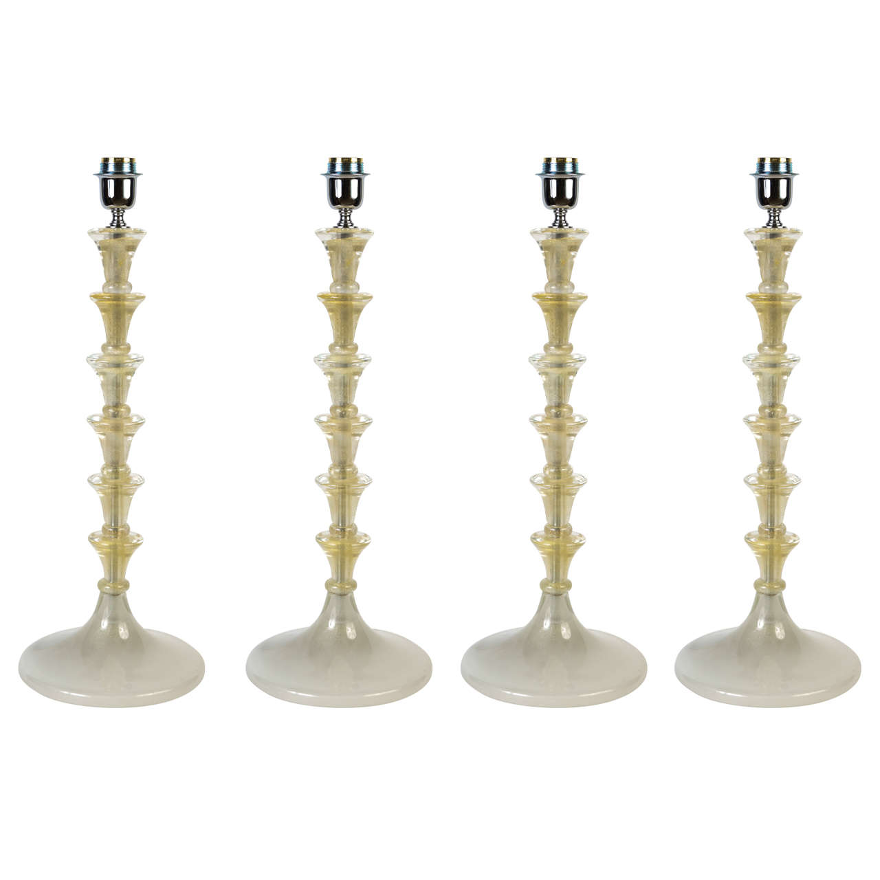 Set of Four Table Lamps in Murano Glass