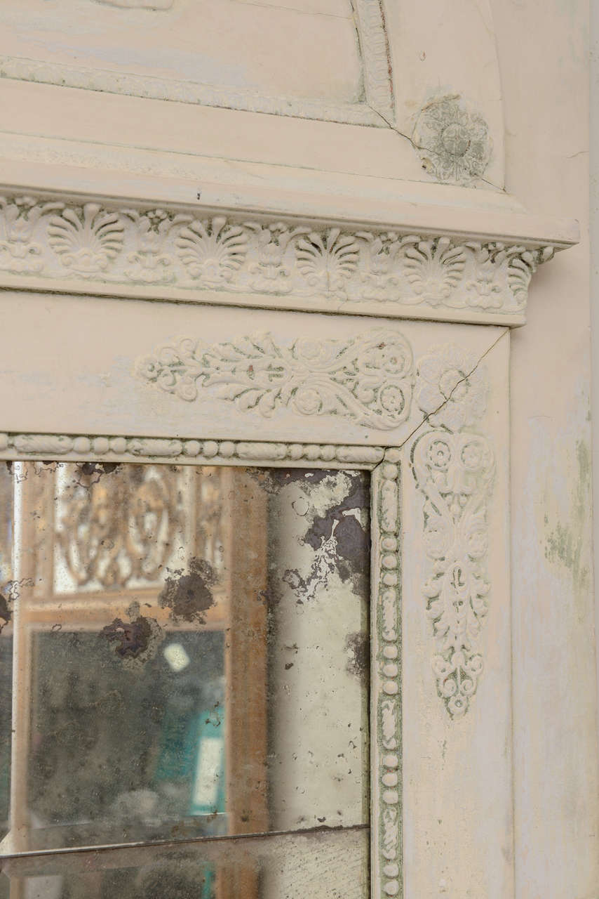 Painted 19th Century Trumeau with Distressed Mirrored Tiles 2
