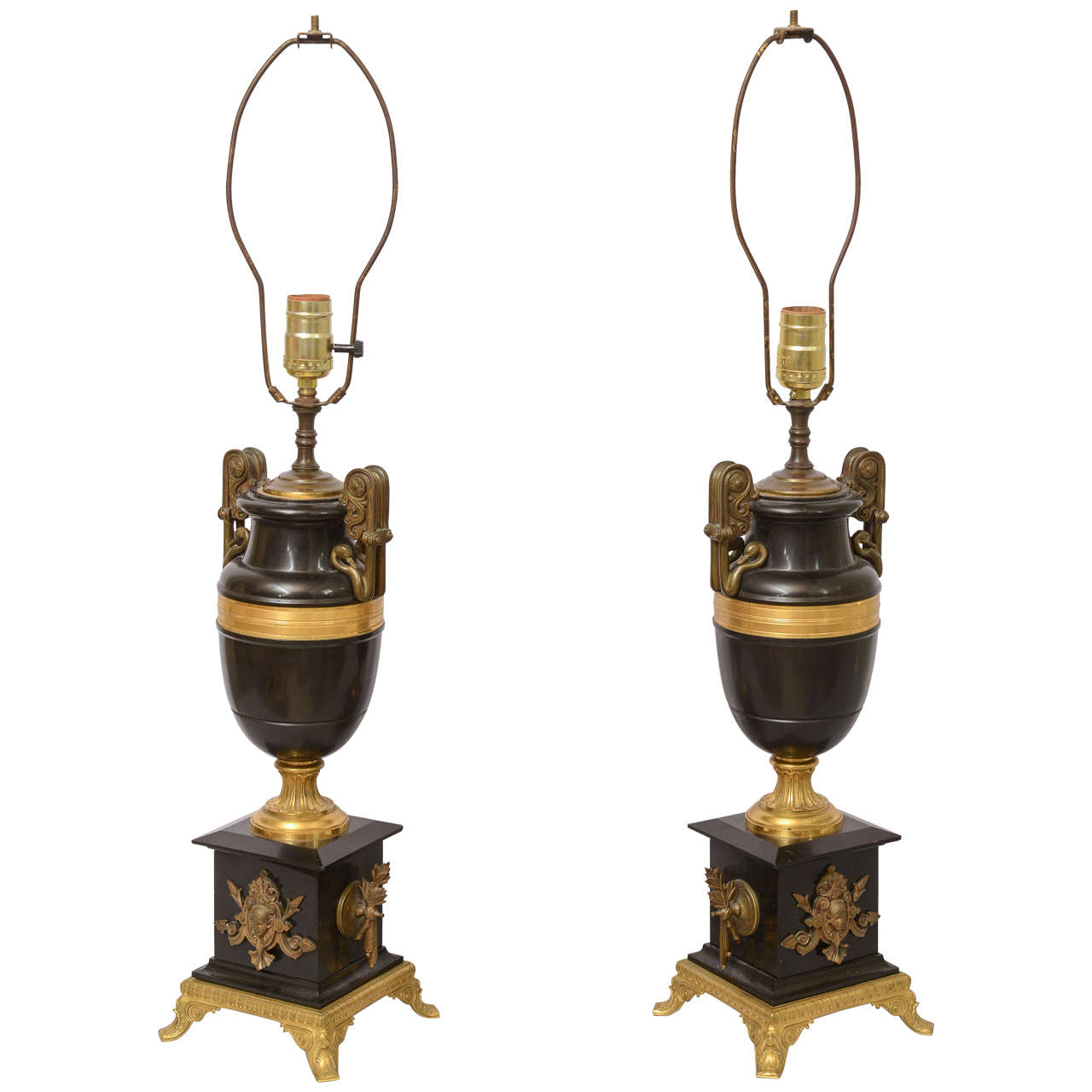 Pair of 19th Century French Neoclassical Urn Lamps