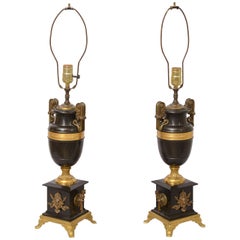 Pair of 19th Century French Neoclassical Urn Lamps