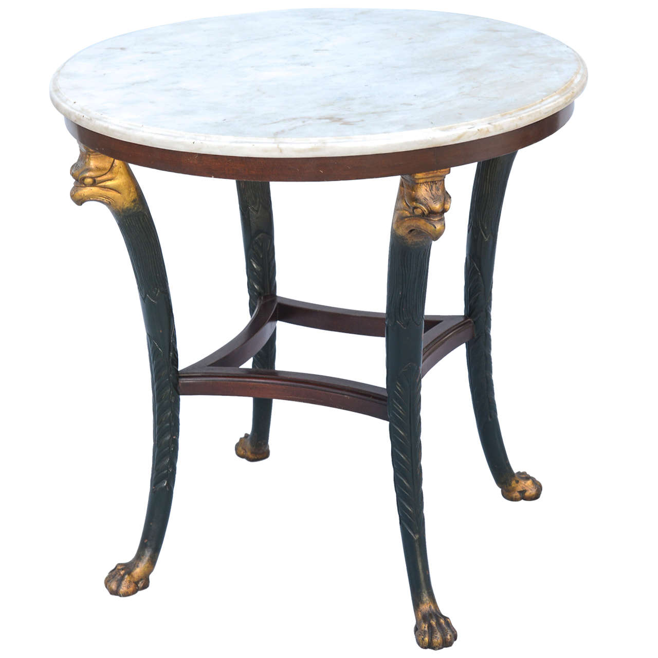 Regency Style Occasional Table with Carrara Marble Top