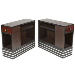 Pair of Machine Age Art Deco Skyscraper End Tables Attributed to Paul Frankl