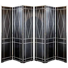 Pair of Massive Art Deco Revival Folding Screens