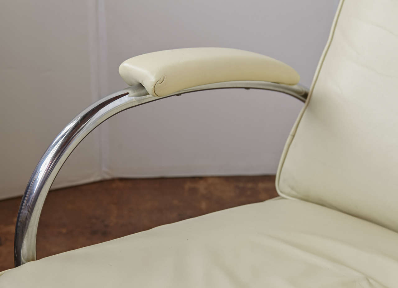 American Royalchrome / Howell Art Deco Tubular Lounge Chair & Ottoman
