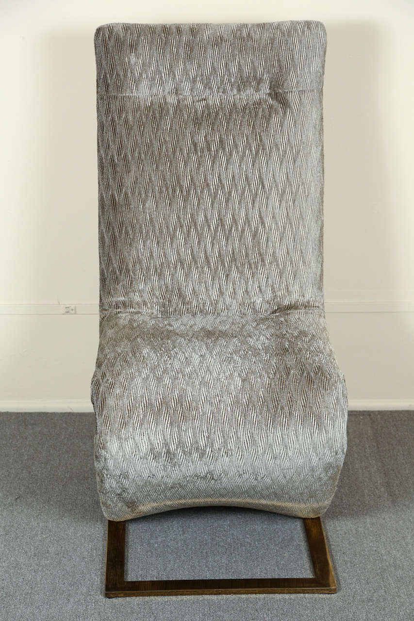 Six Sophisticated "Z" Base Dining Chairs by Rougier