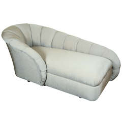 Glamorous Hollywood Regency Channel-Back Chaise