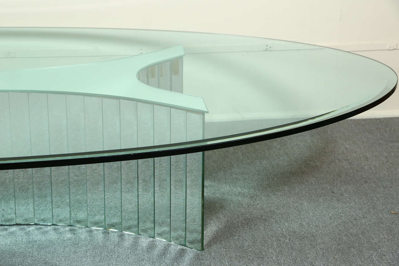 Fabulous Large Mirror snd Glass Oval Coffee Table 3