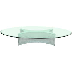 Vintage Fabulous Large Mirror snd Glass Oval Coffee Table