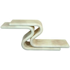 Unusual Double Zigzag Console and Matching Mirror