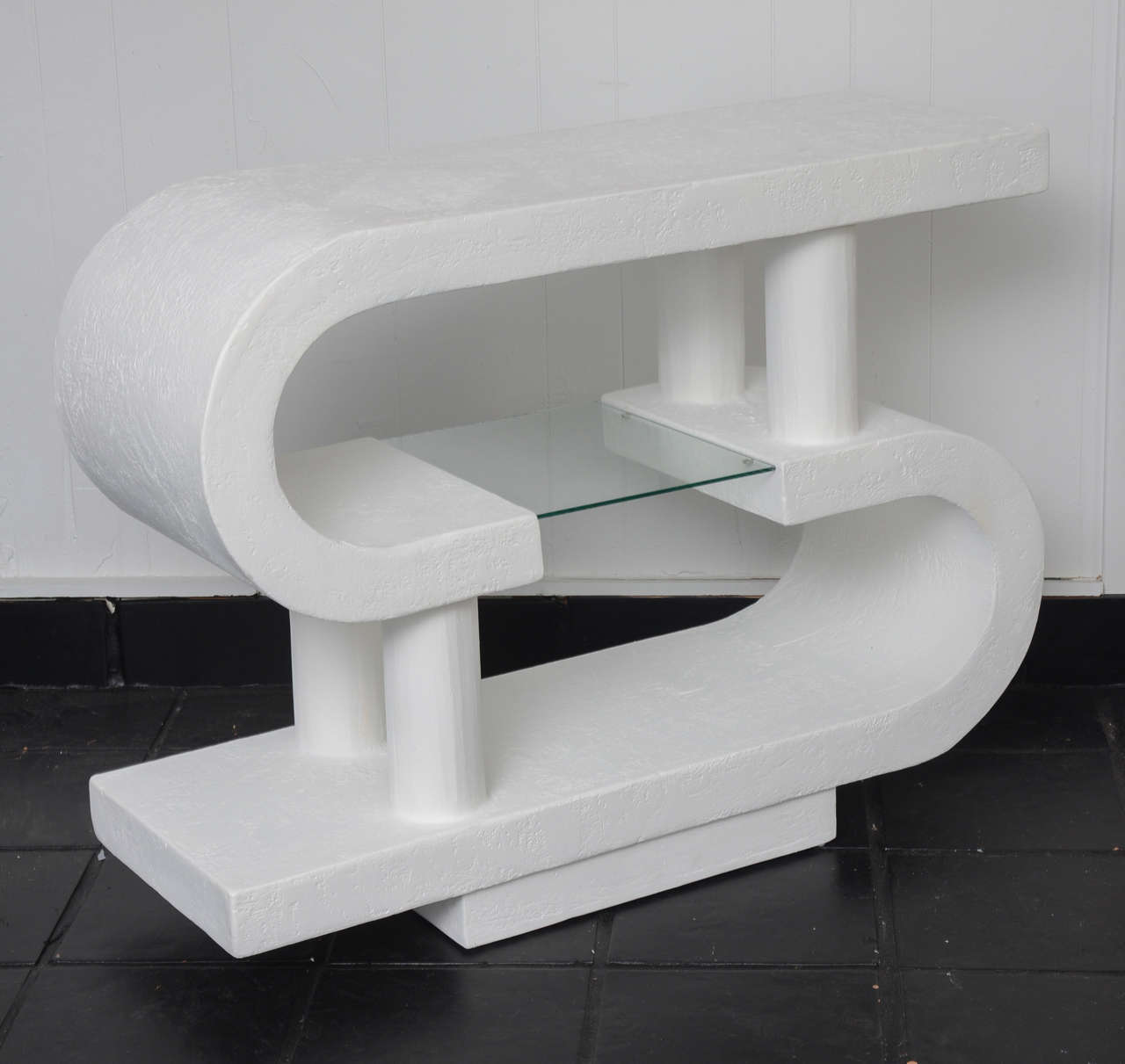 White Plaster Console Table 2