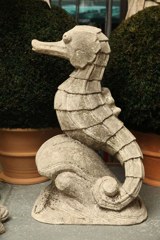 Carved Limestone Sea Horse