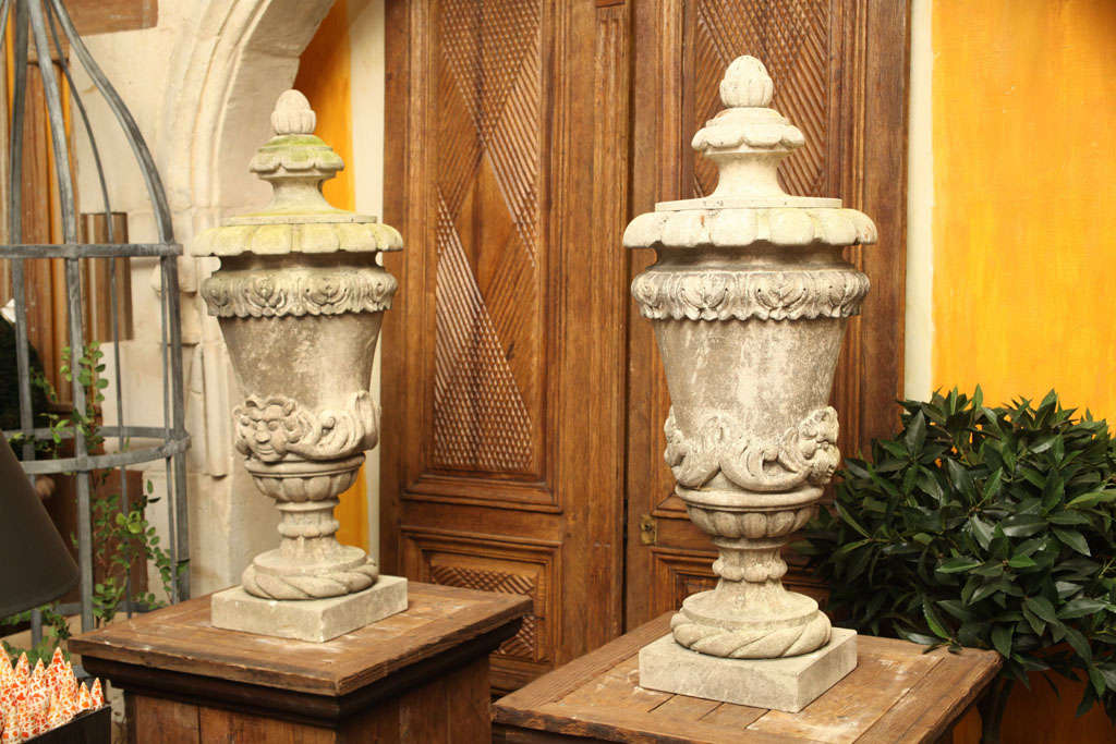 Pair  of Pots Au Feu Urns