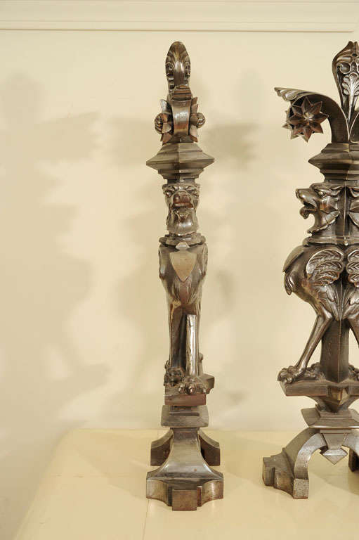 Pair of Architectural Elements/Andirons In Good Condition In NYC, NY
