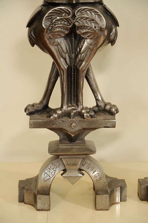 Steel Pair of Architectural Elements/Andirons
