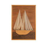 Nautical-themed String Art and Wood Wall Sculpture