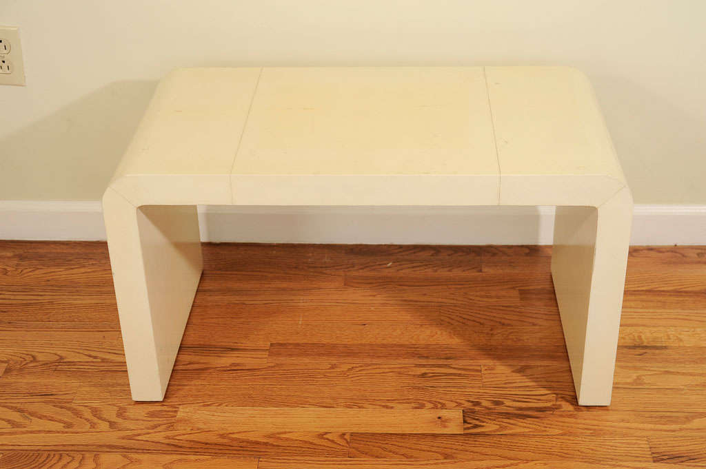 Mid-20th Century Waterfall Coffee Table in Ivory Parchment, after Frank