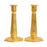 A Pair of Art Nouveau Limoges Candlesticks leafed in Gold