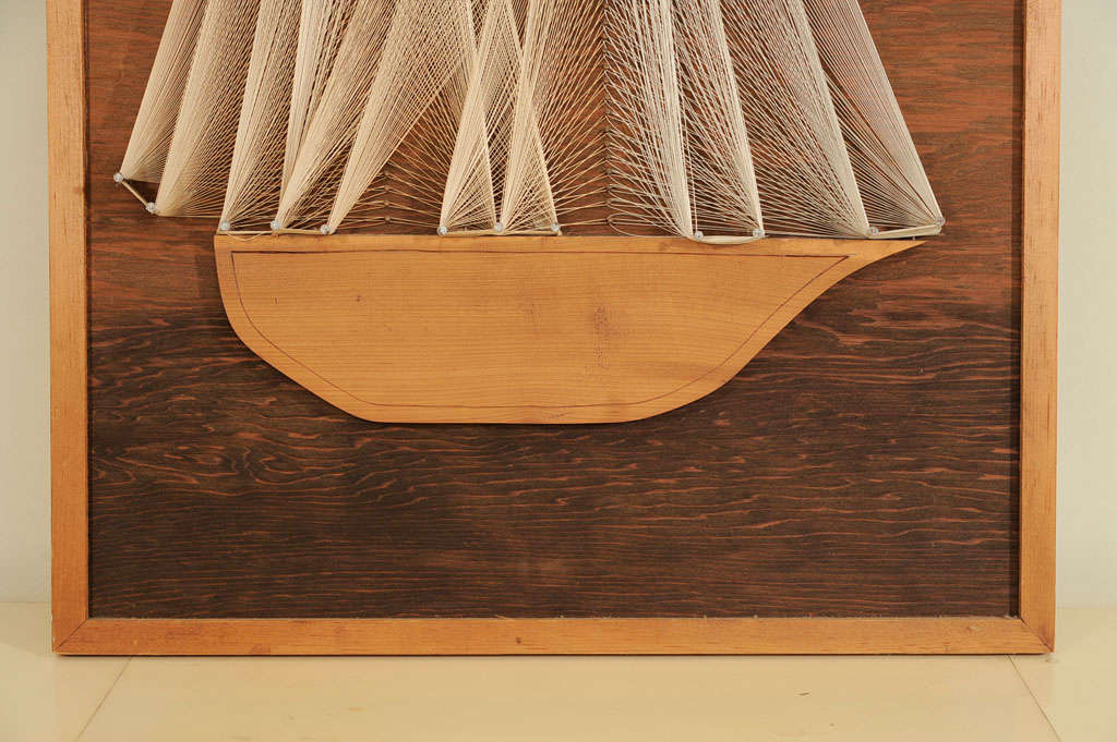 Nauticalthemed String Art and Wood Wall Sculpture at 1stDibs