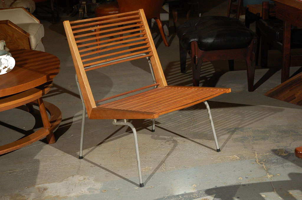 wood chair w/metal base